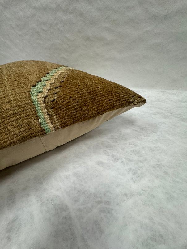 Turkish Hemp Pillow Cushion Natural Tan Brown Pillow Cushion Cover 16" x 24" #30115