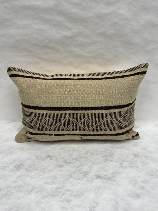 Turkish Hemp Pillow Cushion Natural Beige Dark Brown Pillow Cushion Cover 16" x 24" #30116