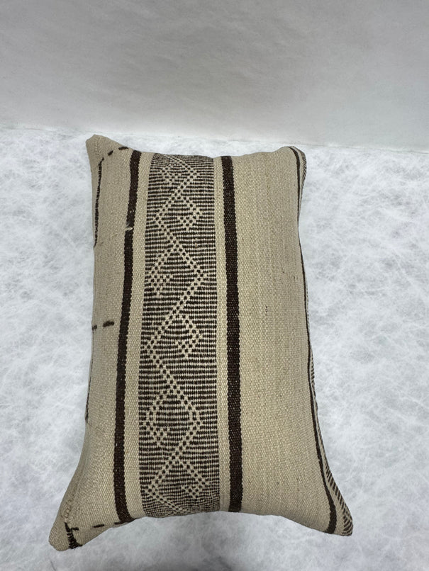 Turkish Hemp Pillow Cushion Natural Beige Dark Brown Pillow Cushion Cover 16" x 24" #30116