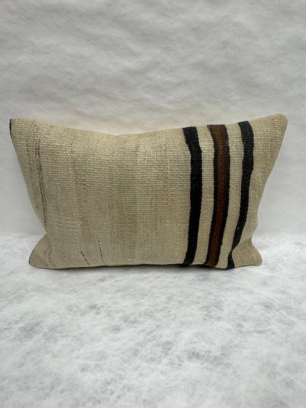Turkish Hemp Pillow Cushion Natural Beige Brown Pillow Cushion Cover 16" x 24" #30104