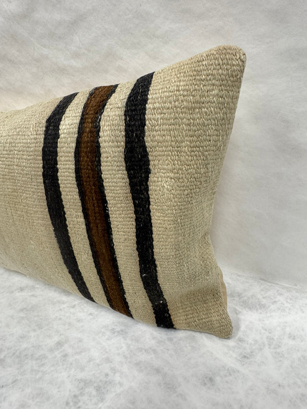 Turkish Hemp Pillow Cushion Natural Beige Brown Pillow Cushion Cover 16" x 24" #30104