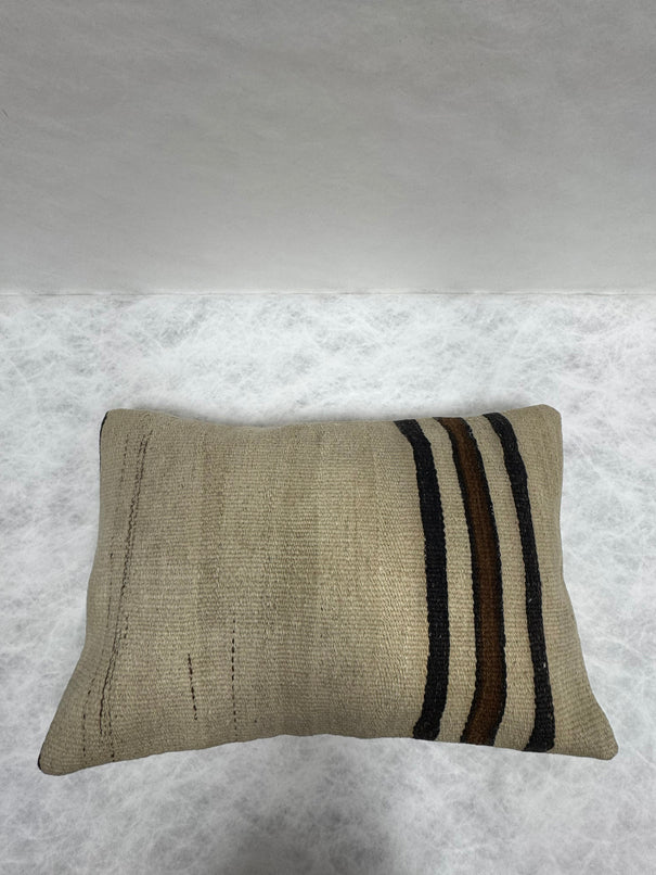 Turkish Hemp Pillow Cushion Natural Beige Brown Pillow Cushion Cover 16" x 24" #30104