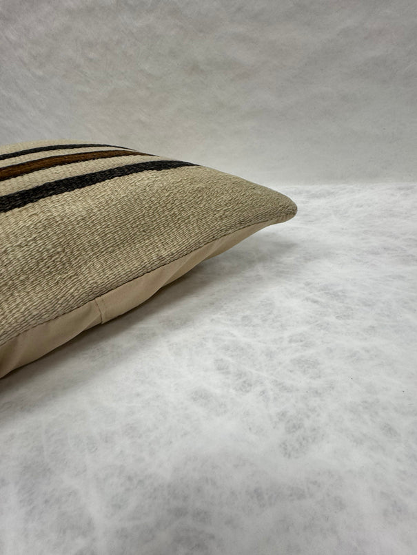 Turkish Hemp Pillow Cushion Natural Beige Brown Pillow Cushion Cover 16" x 24" #30104