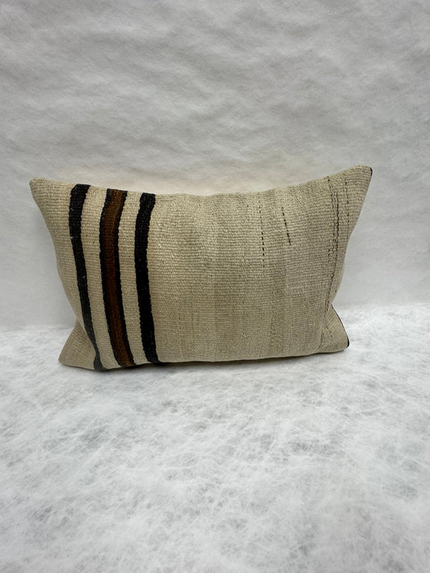 Turkish Hemp Pillow Cushion Natural Beige Brown Pillow Cushion Cover 16" x 24" #30104