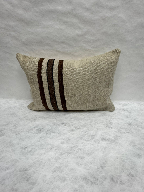 Turkish Hemp Pillow Cushion Natural Beige Brown Pillow Cushion Cover 16" x 24" #30118