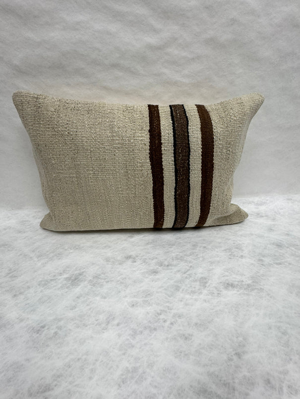 Turkish Hemp Pillow Cushion Natural Beige Brown Pillow Cushion Cover 16" x 24" #30118