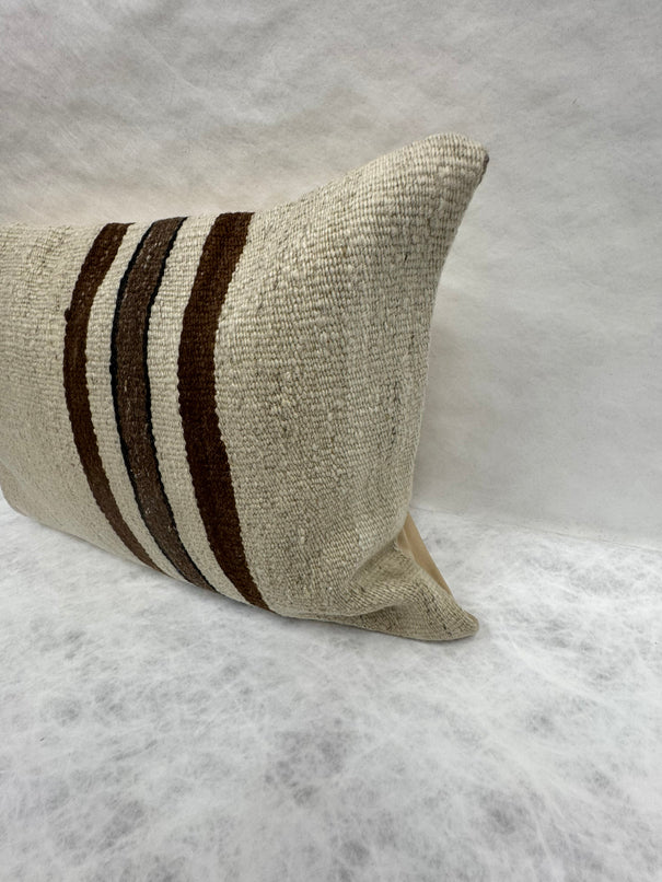Turkish Hemp Pillow Cushion Natural Beige Brown Pillow Cushion Cover 16" x 24" #30118