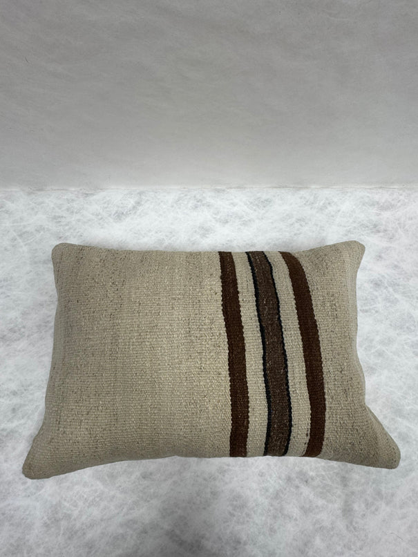 Turkish Hemp Pillow Cushion Natural Beige Brown Pillow Cushion Cover 16" x 24" #30118