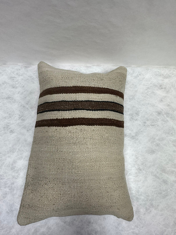 Turkish Hemp Pillow Cushion Natural Beige Brown Pillow Cushion Cover 16" x 24" #30118