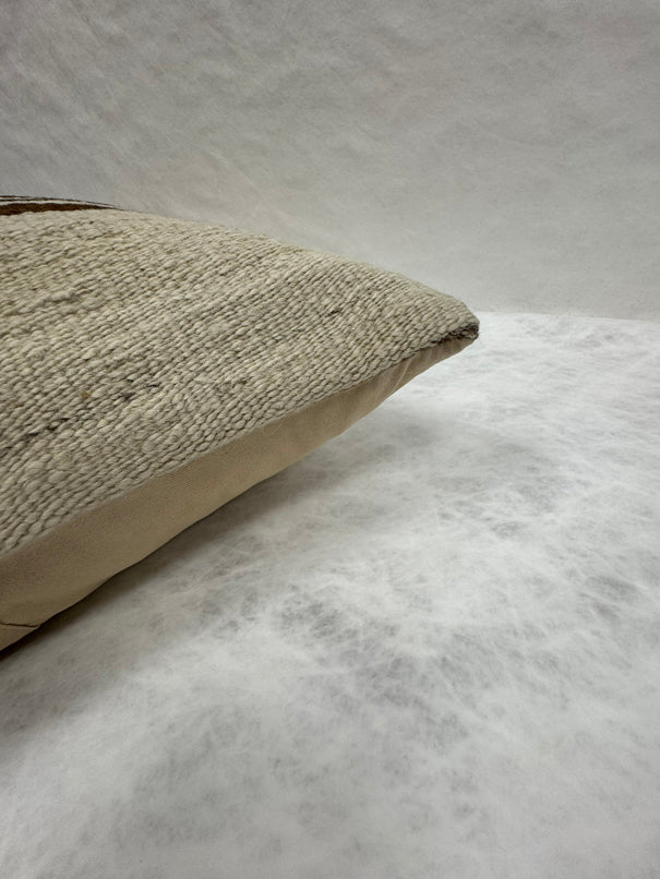 Turkish Hemp Pillow Cushion Natural Beige Brown Pillow Cushion Cover 16" x 24" #30118