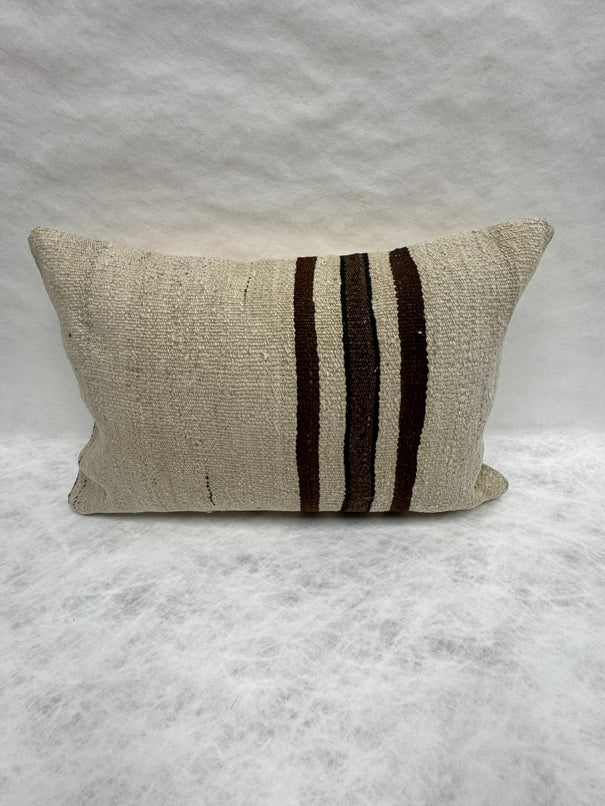 Turkish Hemp Pillow Cushion Natural Beige Brown Pillow Cushion Cover 16" x 24" #30167