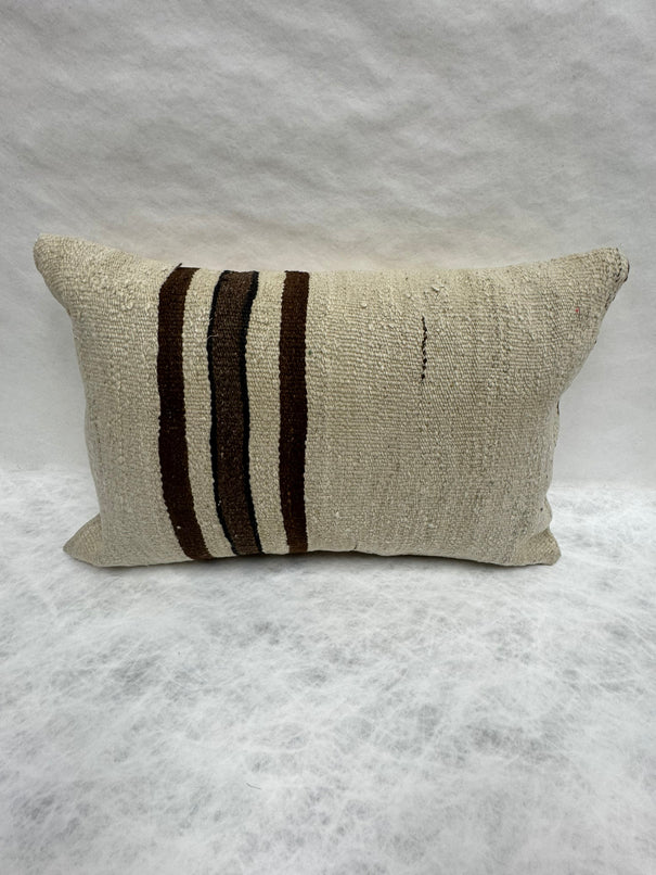 Turkish Hemp Pillow Cushion Natural Beige Brown Pillow Cushion Cover 16" x 24" #30167