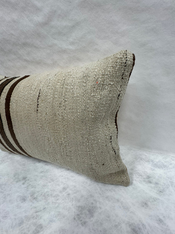 Turkish Hemp Pillow Cushion Natural Beige Brown Pillow Cushion Cover 16" x 24" #30167