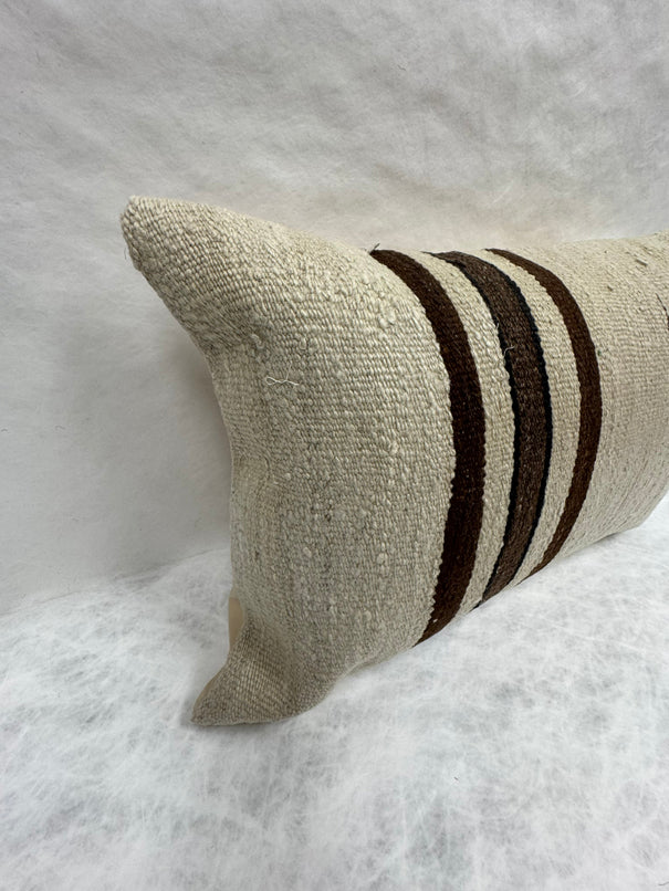 Turkish Hemp Pillow Cushion Natural Beige Brown Pillow Cushion Cover 16" x 24" #30167