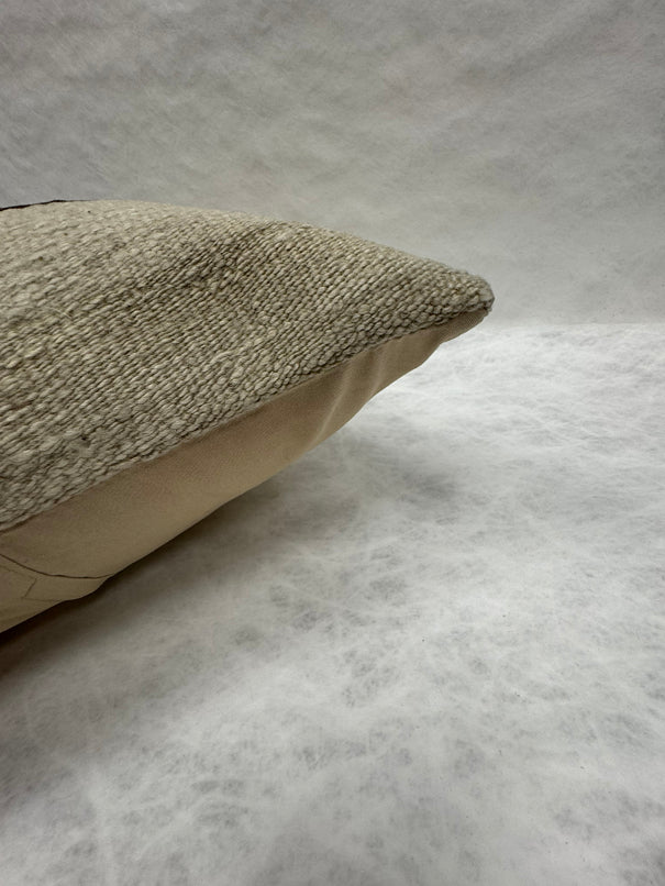 Turkish Hemp Pillow Cushion Natural Beige Brown Pillow Cushion Cover 16" x 24" #30167