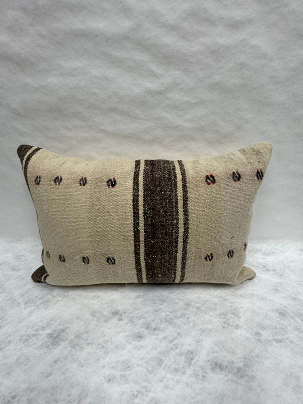 Turkish Hemp Pillow Cushion Natural Beige Brown Pillow Cushion Cover 16" x 24" #30091
