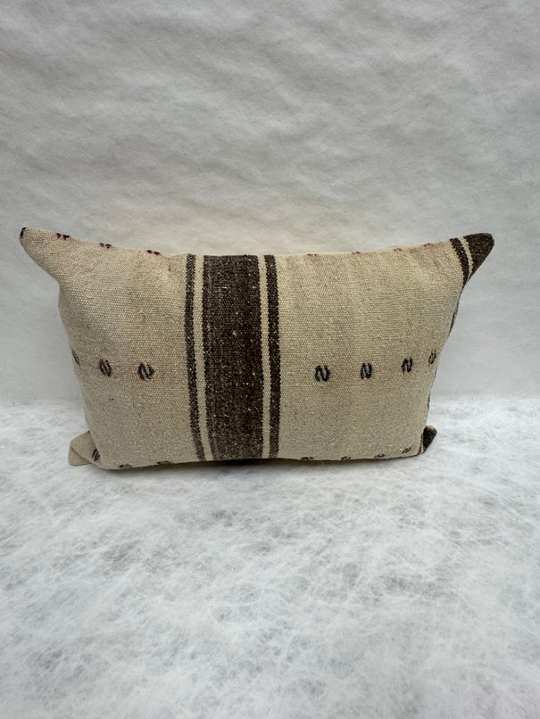 Turkish Hemp Pillow Cushion Natural Beige Brown Pillow Cushion Cover 16" x 24" #30091