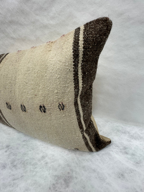 Turkish Hemp Pillow Cushion Natural Beige Brown Pillow Cushion Cover 16" x 24" #30091