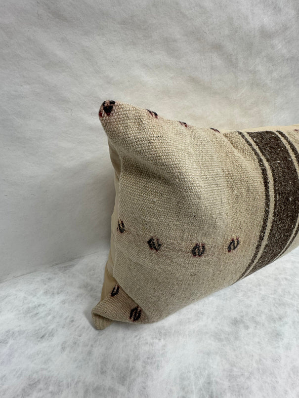 Turkish Hemp Pillow Cushion Natural Beige Brown Pillow Cushion Cover 16" x 24" #30091