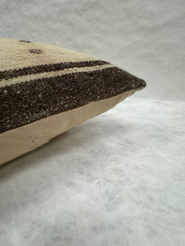 Turkish Hemp Pillow Cushion Natural Beige Brown Pillow Cushion Cover 16" x 24" #30091