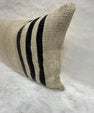 Turkish Hemp Pillow Cushion Natural Beige Black Pillow Cushion Cover 16" x 24" #30092