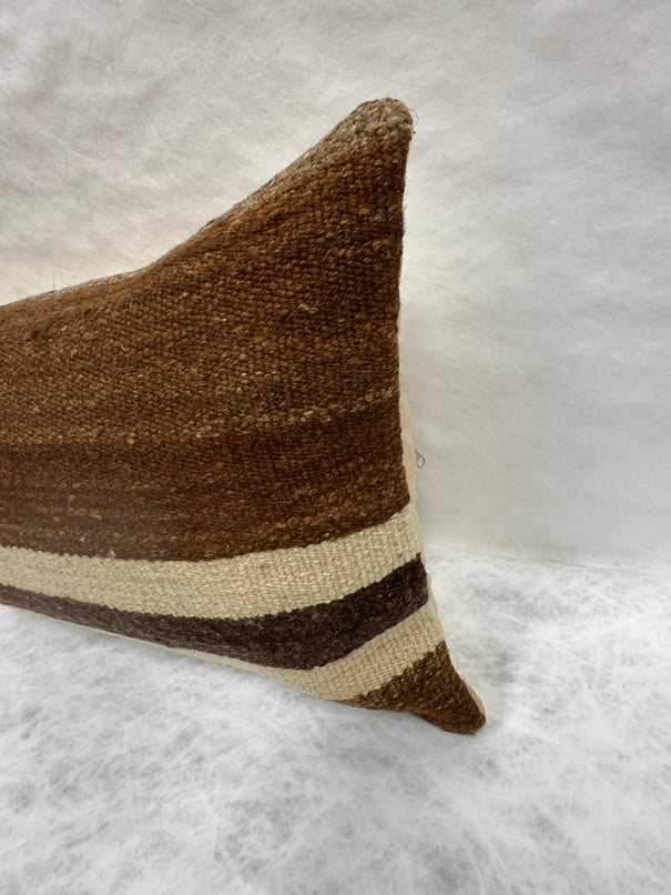 Turkish Hemp Pillow Cushion Natural Beige Brown Pillow Cushion Cover 16" x 24" #30130