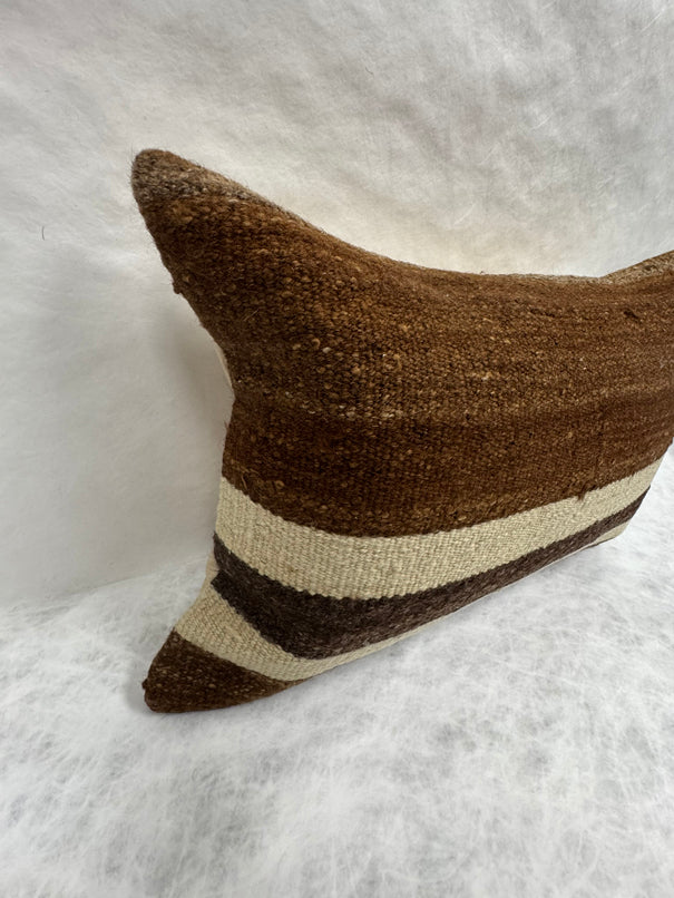 Turkish Hemp Pillow Cushion Natural Beige Brown Pillow Cushion Cover 16" x 24" #30130
