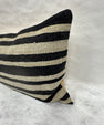 Turkish Hemp Pillow Cushion Natural Beige Black Pillow Cushion Cover 16" x 24" #30093