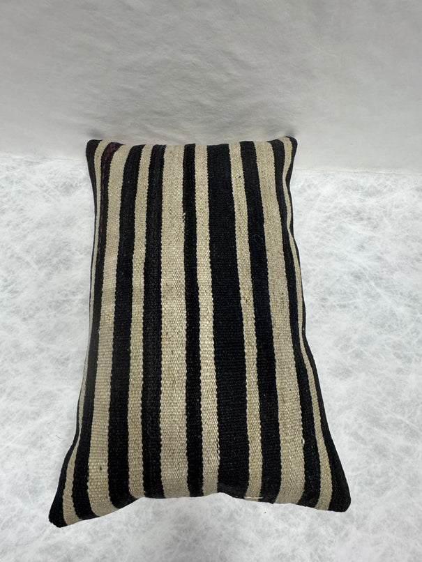 Turkish Hemp Pillow Cushion Natural Beige Black Pillow Cushion Cover 16" x 24" #30093