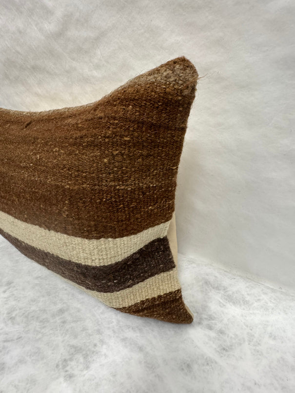 Turkish Hemp Pillow Cushion Natural Beige Brown Pillow Cushion Cover 16" x 24" #30094