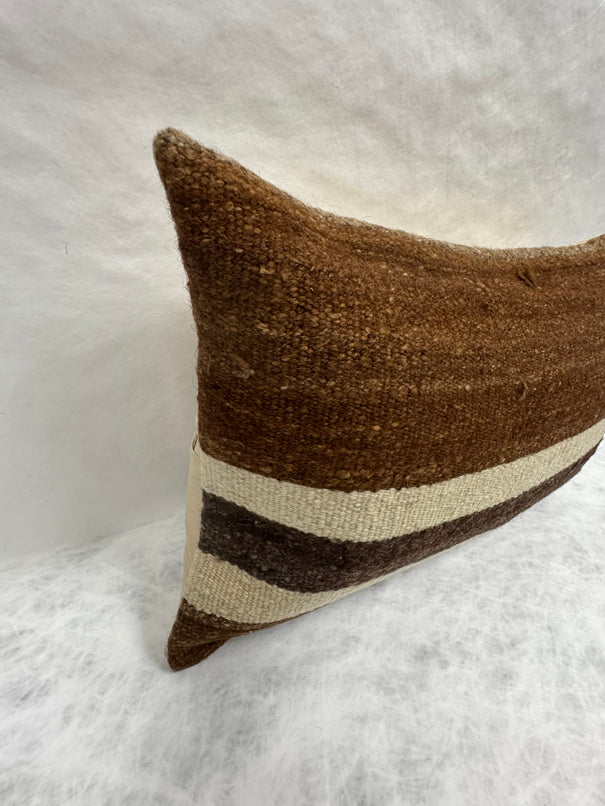 Turkish Hemp Pillow Cushion Natural Beige Brown Pillow Cushion Cover 16" x 24" #30094