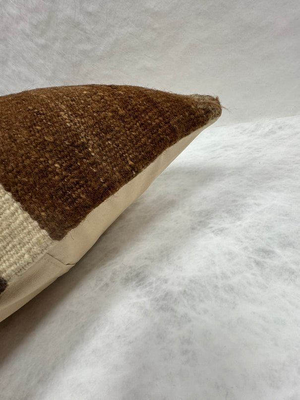 Turkish Hemp Pillow Cushion Natural Beige Brown Pillow Cushion Cover 16" x 24" #30094