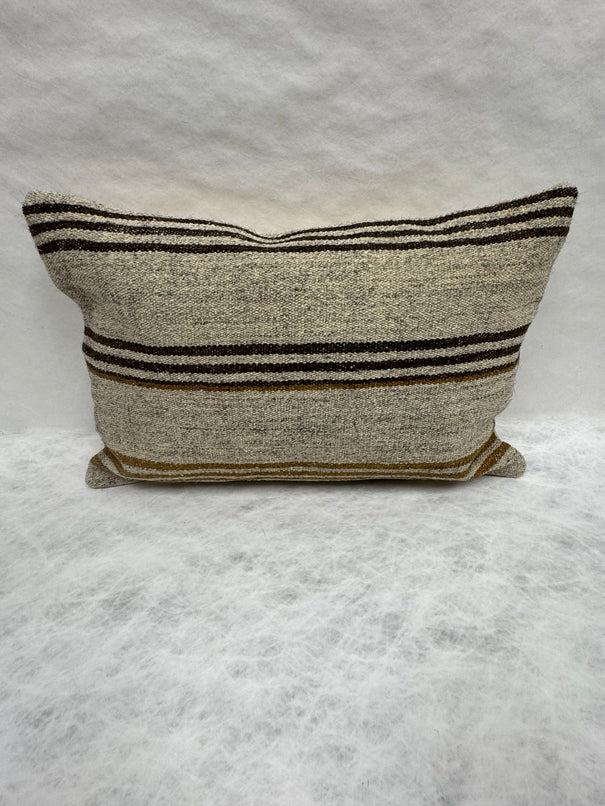 Turkish Hemp Pillow Cushion Natural Beige Brown Pillow Cushion Cover 16" x 24" #30085