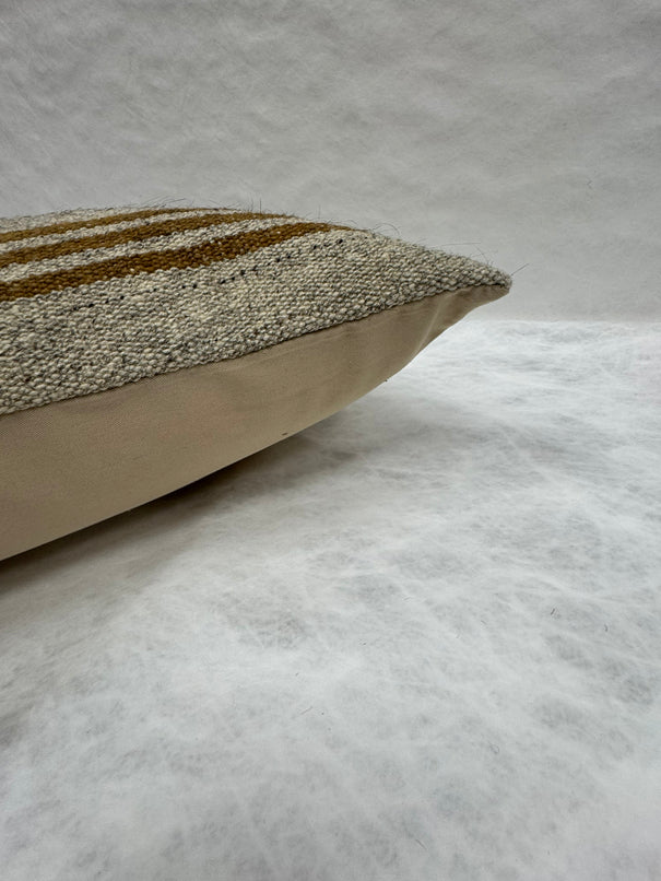 Turkish Hemp Pillow Cushion Natural Beige Brown Pillow Cushion Cover 16" x 24" #30085