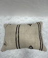 Turkish Hemp Pillow Cushion Natural Beige Black Pillow Cushion Cover 16" x 24" #30086
