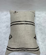 Turkish Hemp Pillow Cushion Natural Beige Black Pillow Cushion Cover 16" x 24" #30086