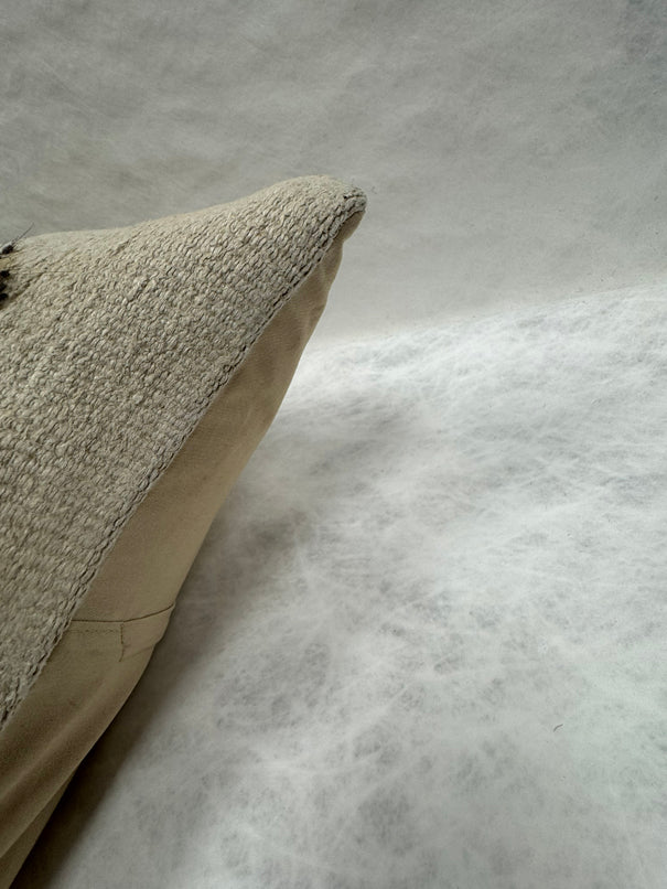 Turkish Hemp Pillow Cushion Natural Beige Black Pillow Cushion Cover 16" x 24" #30086
