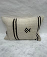 Turkish Hemp Pillow Cushion Natural Beige Black Pillow Cushion Cover 16" x 24" #30087