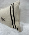 Turkish Hemp Pillow Cushion Natural Beige Black Pillow Cushion Cover 16" x 24" #30087