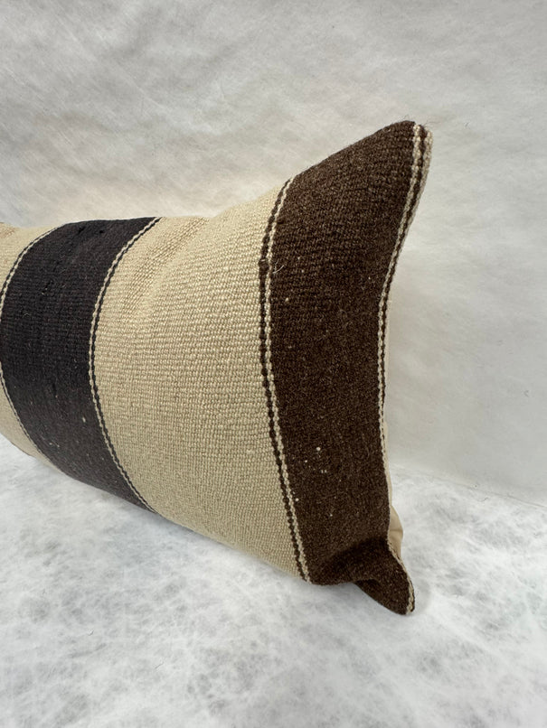 Turkish Hemp Pillow Cushion Natural Beige Brown Pillow Cushion Cover 16" x 24" #30119