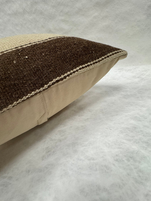 Turkish Hemp Pillow Cushion Natural Beige Brown Pillow Cushion Cover 16" x 24" #30119
