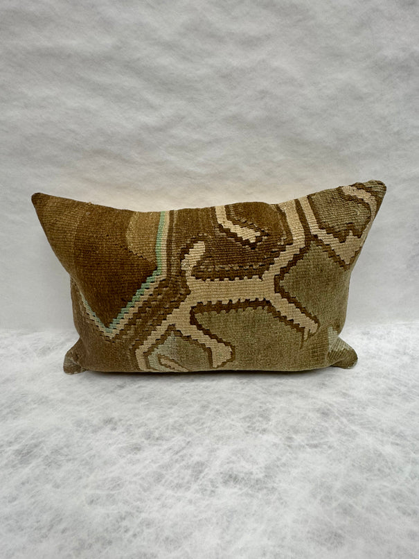 Turkish Hemp Pillow Cushion Natural Olive Green Brown Pillow Cushion Cover 16" x 24" #30101