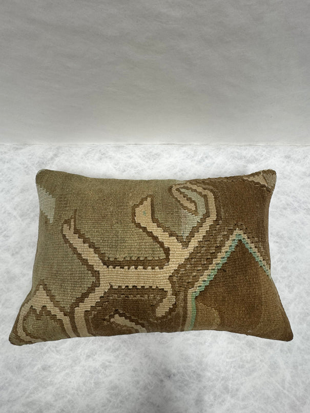 Turkish Hemp Pillow Cushion Natural Olive Green Brown Pillow Cushion Cover 16" x 24" #30101
