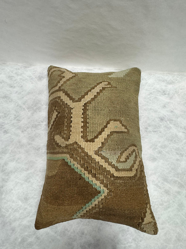 Turkish Hemp Pillow Cushion Natural Olive Green Brown Pillow Cushion Cover 16" x 24" #30101