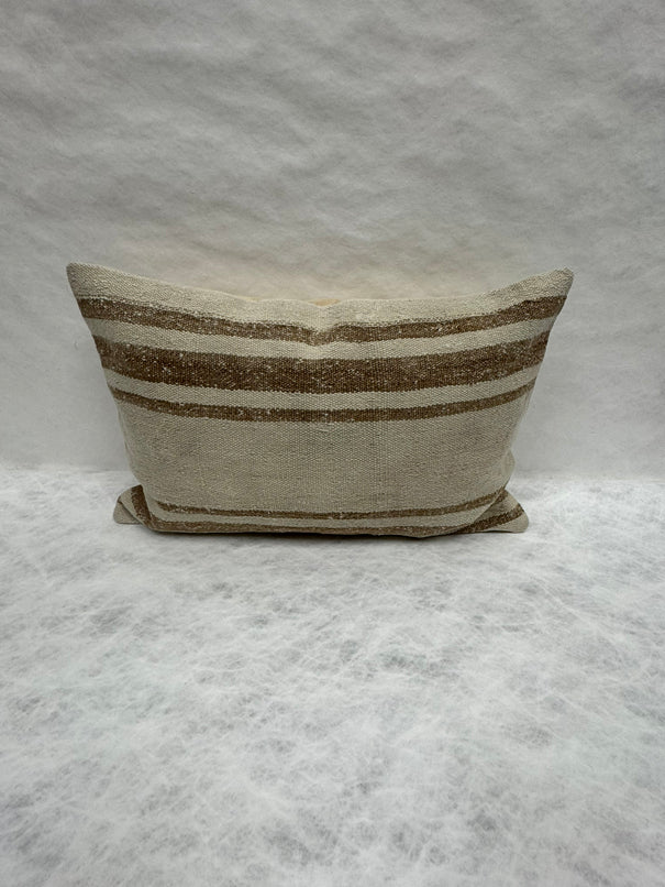Turkish Hemp Pillow Cushion Natural Beige Brown Pillow Cushion Cover 16" x 24" #30032