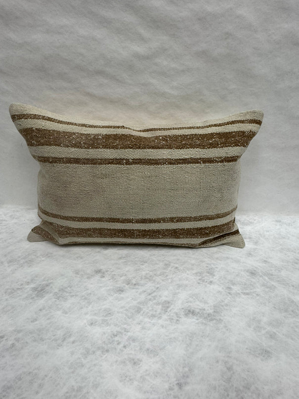 Turkish Hemp Pillow Cushion Natural Beige Brown Pillow Cushion Cover 16" x 24" #30032
