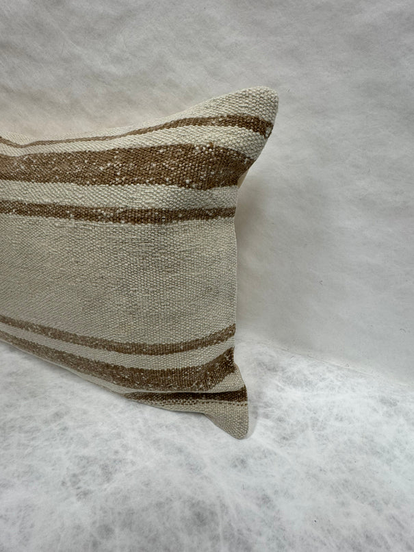 Turkish Hemp Pillow Cushion Natural Beige Brown Pillow Cushion Cover 16" x 24" #30032
