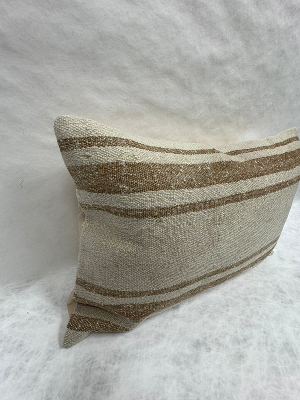 Turkish Hemp Pillow Cushion Natural Beige Brown Pillow Cushion Cover 16" x 24" #30032