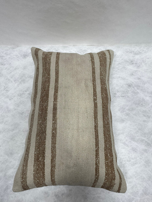 Turkish Hemp Pillow Cushion Natural Beige Brown Pillow Cushion Cover 16" x 24" #30032