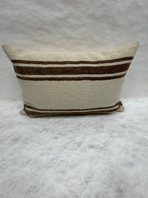 Turkish Hemp Pillow Cushion Natural Beige Brown Pillow Cushion Cover 16" x 24" #30105